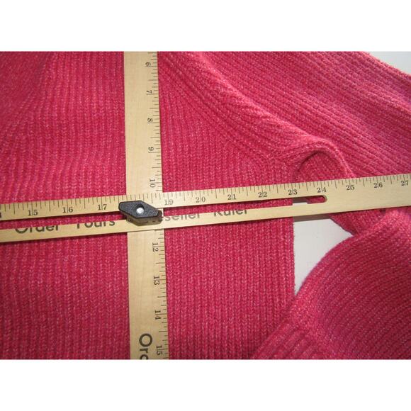 Old Navy Women’s Large Tall Pink Ribbed Knit Button-Front Cardigan - Picture 4 of 6